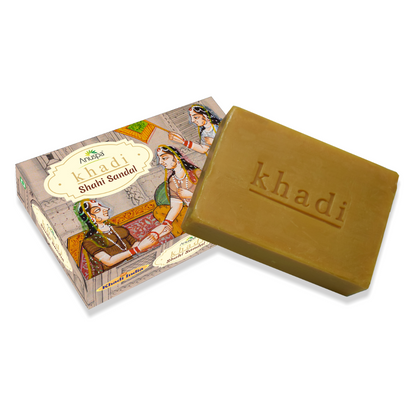 Anuspa Khadi Handcrafted Herbal Shahi Sandal Soap soothes the skin 125gms