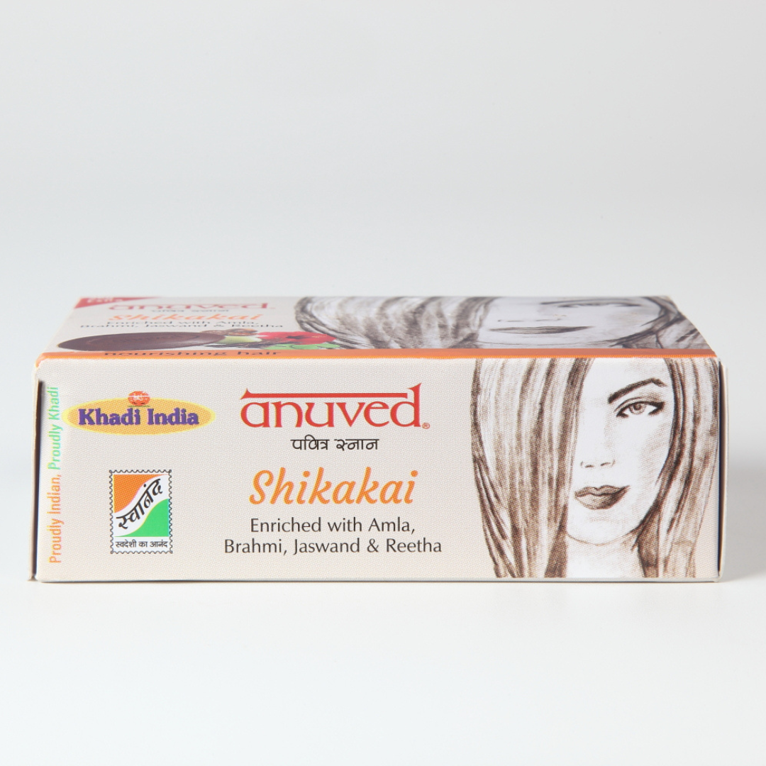 Anuved Herbal Shikakai Soap for Hair Care with Shikakai, Amla, Brahmi, Jaswand and Reetha is excellent for cleansing, nourishing & conditioning all types of hair 100gms each (Pack of 3)