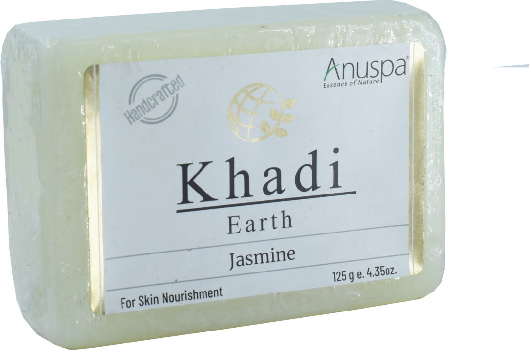 Anuspa Khadi Earth Handcrafted Herbal Jasmine Soap, 125gm