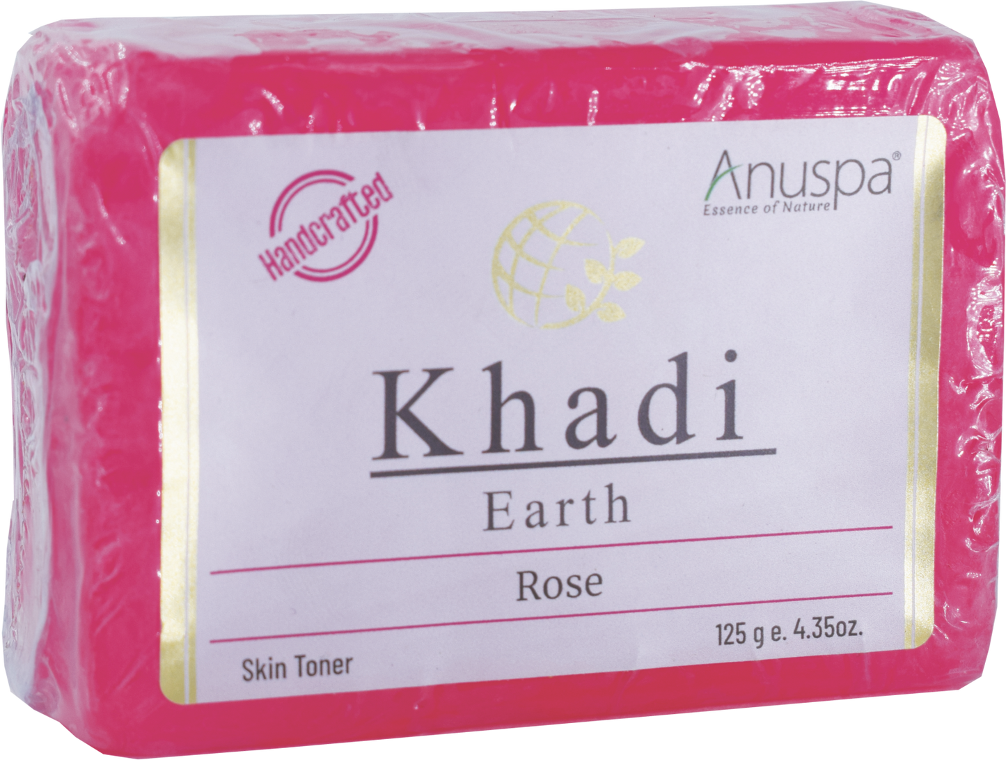 Anuspa Handcrafted Herbal Khadi Earth Rose Bar for Tranquility Blend, (125g )