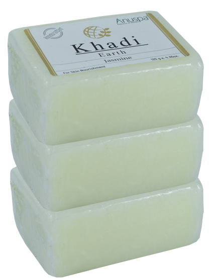 Anuspa Khadi Earth Handcrafted Herbal Jasmine Soap, 125gm