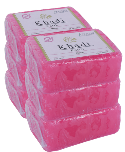 Anuspa Handcrafted Herbal Khadi Earth Rose Bar for Tranquility Blend, (125g )