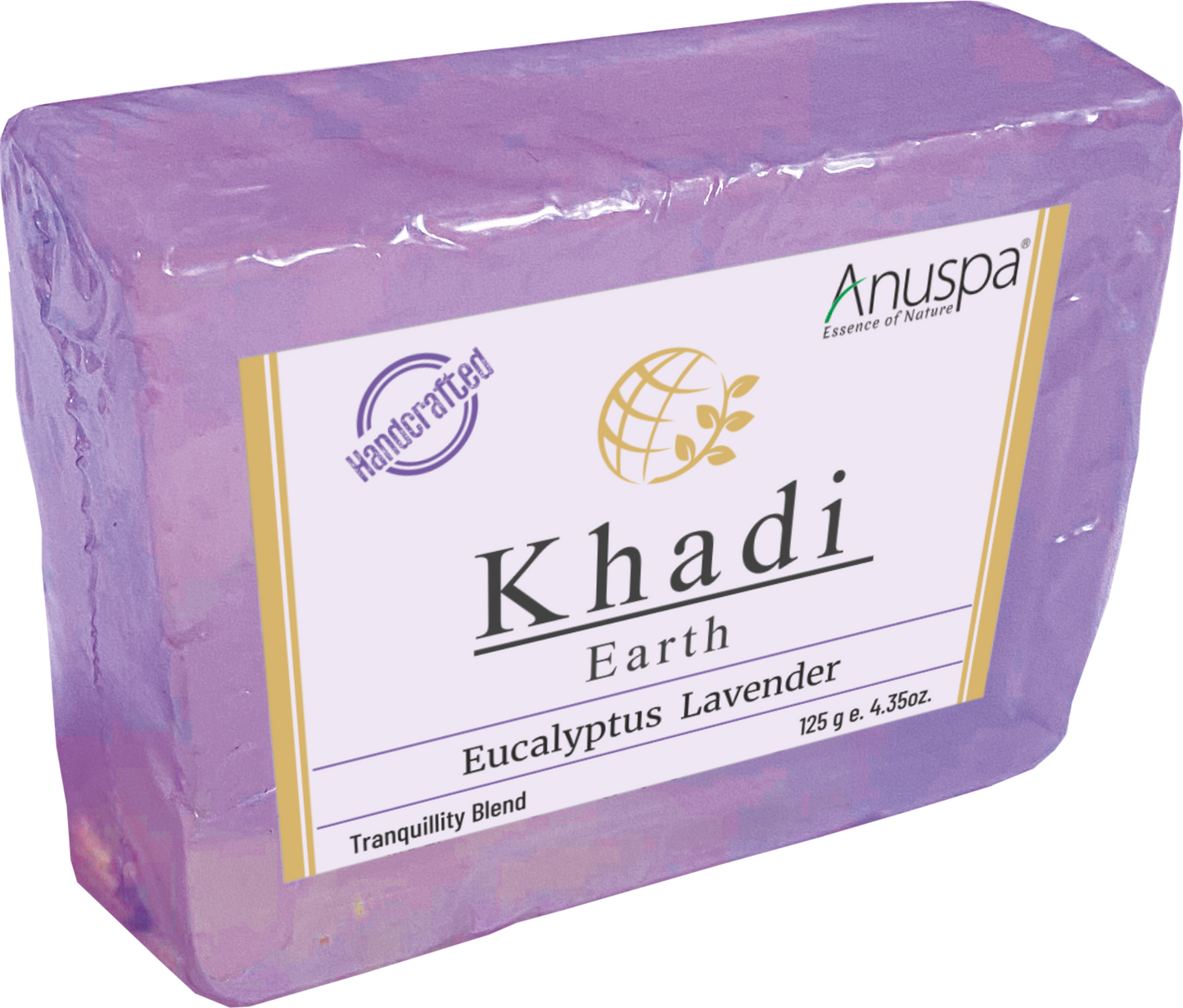 Anuspa Khadi Earth Handcrafted Herbal Eucalyptus Lavender Bathing Bar,125gms