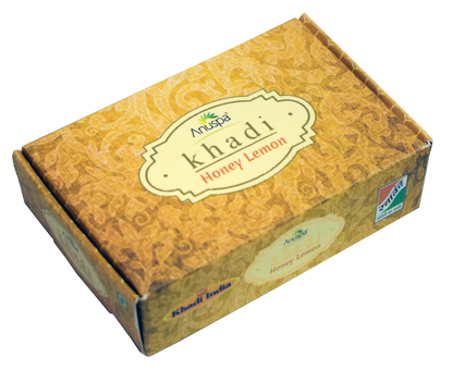 Anuspa Khadi Handcrafted Herbal Honey Lemon Bathing Bar soothes the skin 125gms each (Pack of 6)