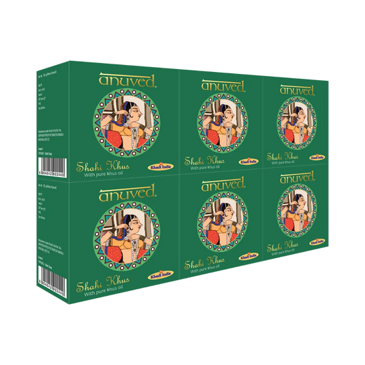 Anuved Shahi Khus [Vetiver] Soap - 125g each (Pack of 6)