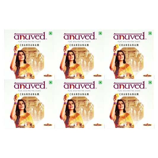 Anuved Chandanam [Sandalwood] Soap - 125g (Pack of 6)