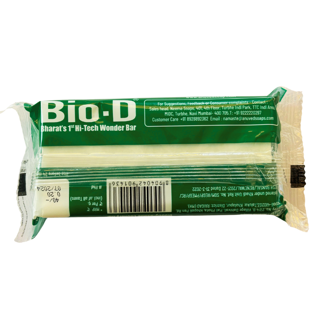 Bio-D green Laundry Bar (Pack of 6) is tough on dirt and soft on fabric as well as hands. Brightens your clothes as new, consumes less water & saves Marine Life 200gms each