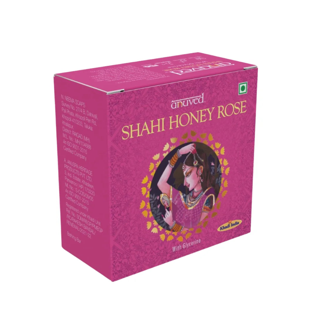 Anuved Shahi Honey Rose Bathing Bar - 125g each