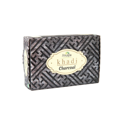 Anuspa Khadi Shahi & Scrub Combo - Shahi Khus [Vetiver], Shahi Sandal and Charcoal Herbal Soaps  125gms each (Pack of 3)