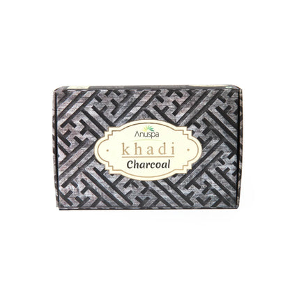 Anuspa Khadi Shahi & Scrub Combo - Shahi Khus [Vetiver], Shahi Sandal and Charcoal Herbal Soaps  125gms each (Pack of 3)