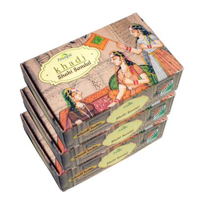 Anuspa Khadi Handcrafted Herbal Shahi Sandal Soap soothes the skin 125gms