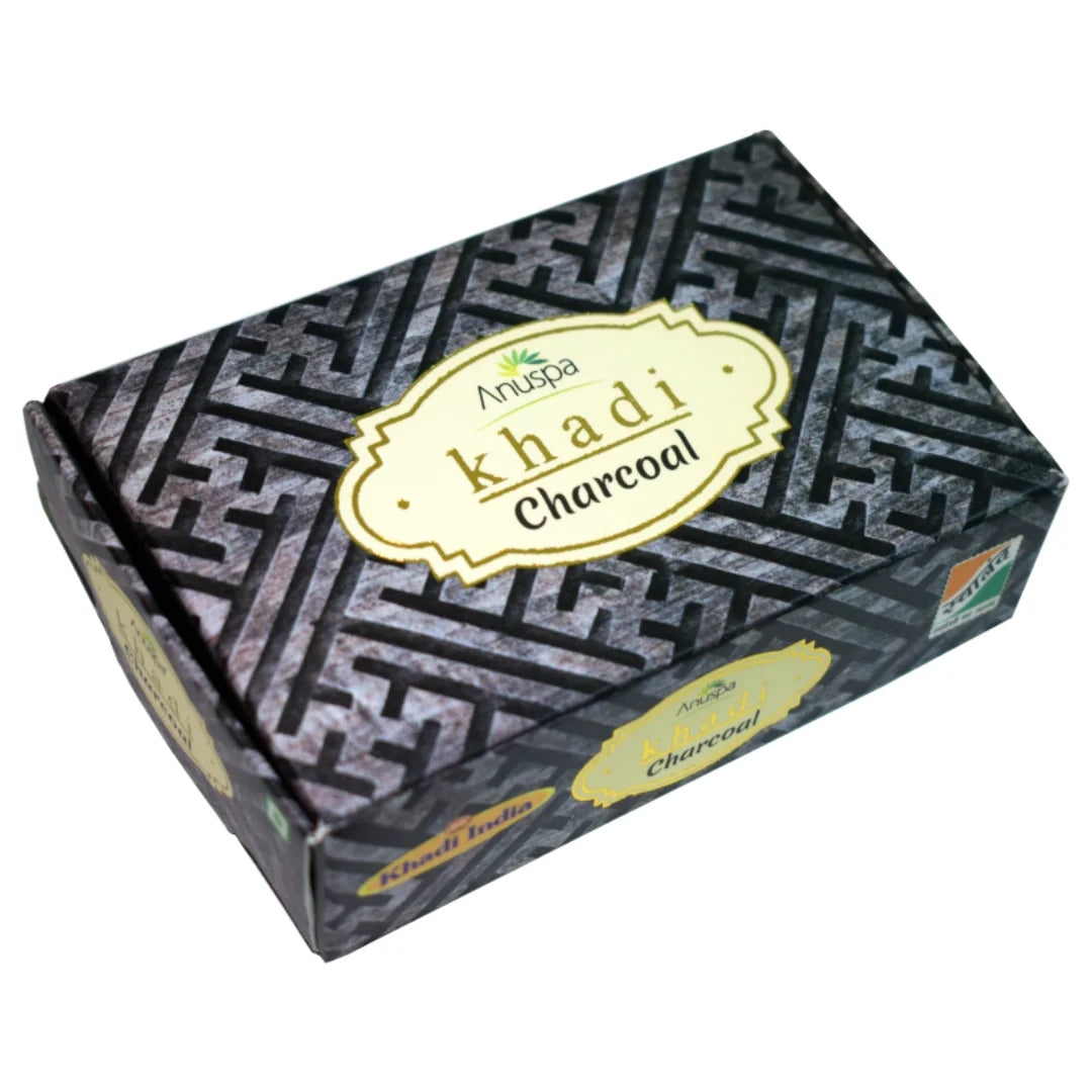 Anuspa Khadi Handcrafted Herbal Charcoal Soap for smoother & brighter look 125gms