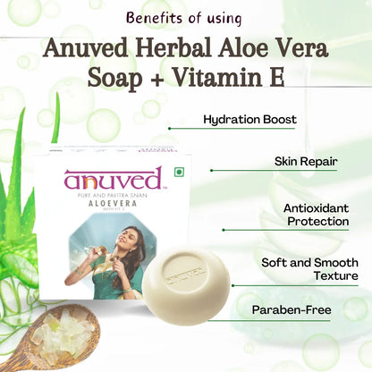 Anuved Aloe Vera Soap with Vitamin E Soap - 125g