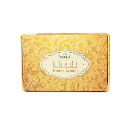 Anuspa Khadi Nature Combo of Ocean Blue, Honey Lemon & Tea Tree Herbal Bathing Bars 125gms each (Pack of 3)