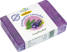 Load image into Gallery viewer, Anuspa Khadi Handcrafted Herbal Eucalyptus Lavender Soaps for tranquillity blend 100gms
