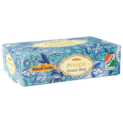 Anuspa Khadi Handcrafted Herbal Ocean Blue Bathing Bar for hydration 125gms