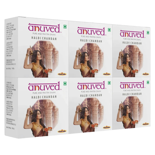 Anuved Haldi Chandan Soap - 125g each (Pack of 6)