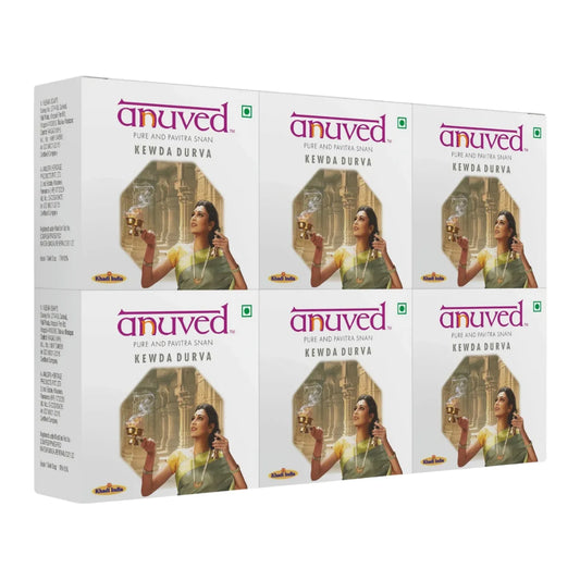 Anuved Kewda Durva [Fragrant Screw Pine] Soap - 125g each (Pack of 6)