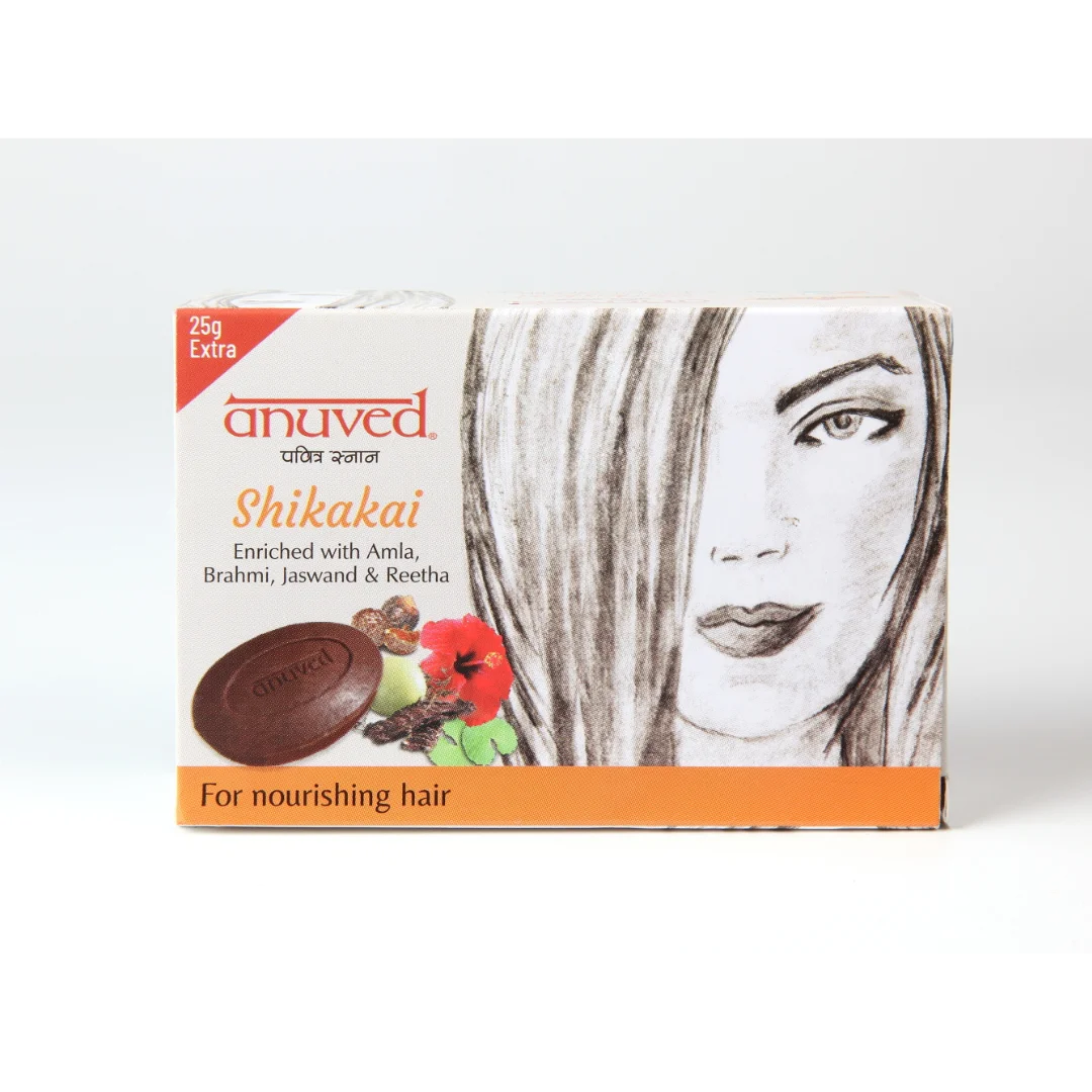 Anuved Shikakai Soap for Hair Care - 100g each (Pack of 3)