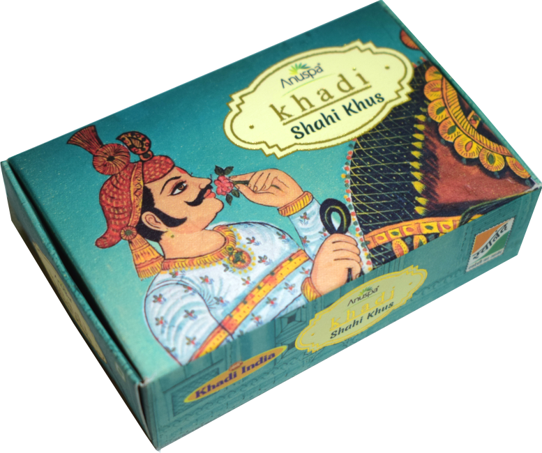 Anuspa Khadi Handcrafted Herbal Shahi Khus [Vetiver] Soap useful for oily skin and acne 125gms each (Pack of 6)