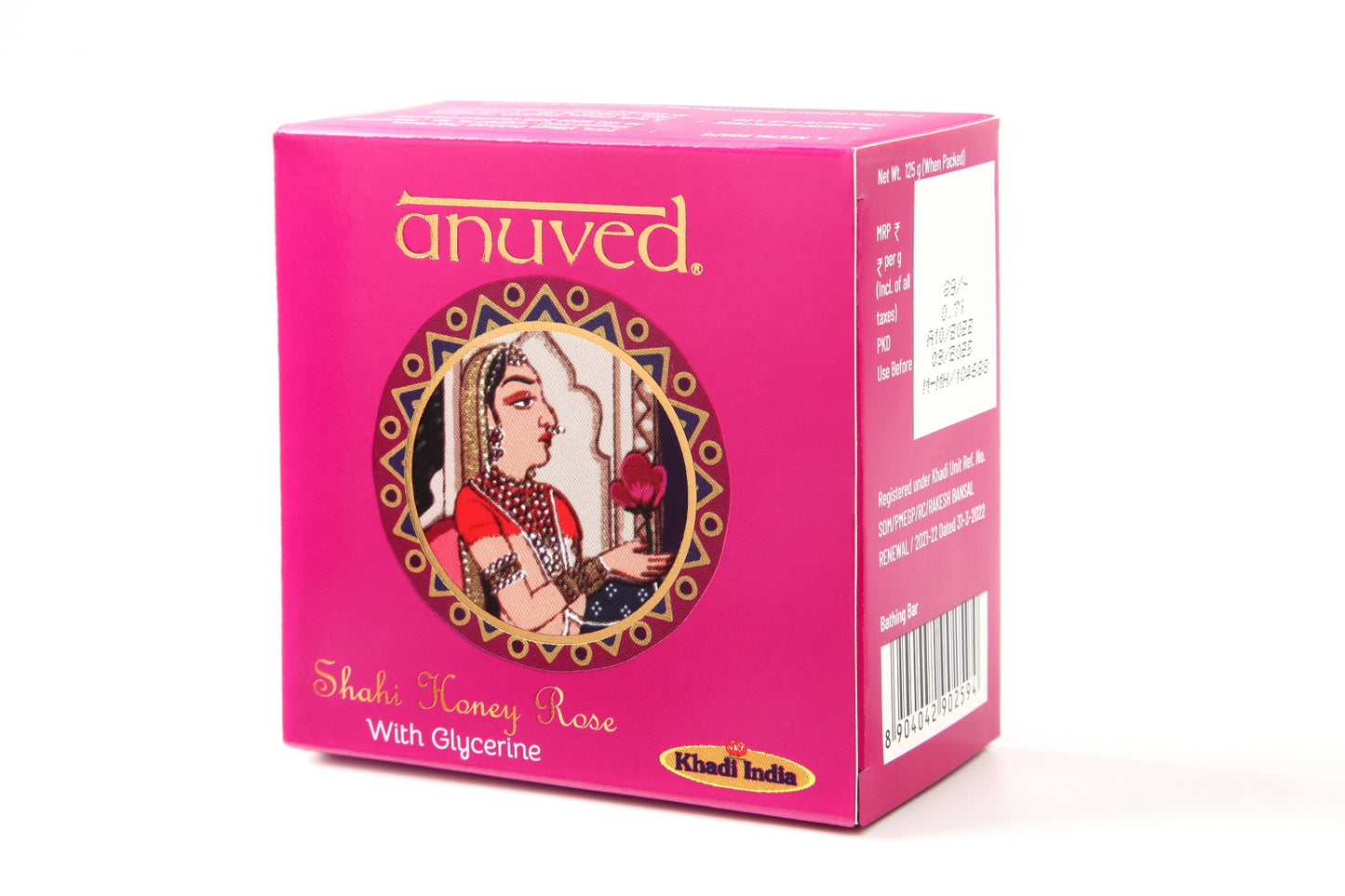 Anuved Shahi Honey Rose Bathing Bar - 125g each (Pack of 6)