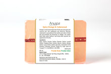 Load image into Gallery viewer, Anuspa Khadi Handcrafted Herbal Spicy Orange &amp; Cedar Wood Soaps restores skin suppleness 100gms each (Pack of 3)
