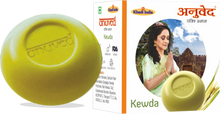 Load image into Gallery viewer, Anuved Herbal Kewda [Fragrant Screw Pine] Soap enriched with Rishikesh Gangajal and Kewda (Lord Ganesha&#39;s favorite flower) Extracts for cooling &amp; refreshing your skin resulting in radiant skin 125gms each (Pack of 3)
