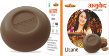 Load image into Gallery viewer, Anuved Herbal Utane (Ubtan) Soap is a natural, exfoliating wholesome cleansing Scrub enriched with 15 Exotic Indian Herbs &amp; Rishikesh Gangajal for soft &amp; glowing skin 125gms each (Pack of 3)
