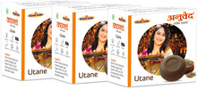 Load image into Gallery viewer, Anuved Herbal Utane (Ubtan) Soap is a natural, exfoliating wholesome cleansing Scrub enriched with 15 Exotic Indian Herbs &amp; Rishikesh Gangajal for soft &amp; glowing skin 125gms each (Pack of 3)
