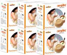 Load image into Gallery viewer, Anuved Herbal Panchamrit Soap enriched with Rishikesh Gangajal for healing &amp; moisturizing your skin. It contains pure Cow Milk, Curd, Ghee, Jaggery &amp; Honey 125gms each (Pack Of 6)
