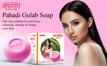 Load image into Gallery viewer, Anuved Herbal Pahadi Gulab [Rose] Soap enriched with Rishikesh Gangajal and pure Rose Water for cooling, toning &amp; hydrating your skin into a glowing, soft, petal-like skin 125gms each (Pack of 6)
